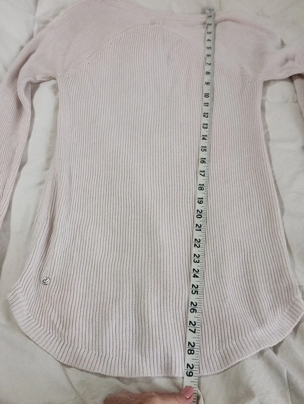 Lululemon Sweater Long Sleeve Pale Pink Ribbed Size Medium